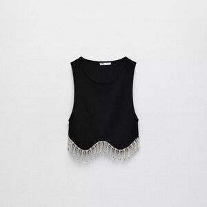 Zara Black Rhinestone Top